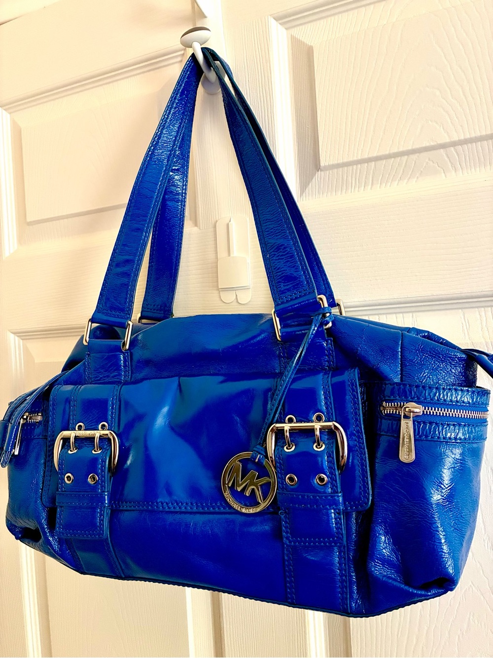 Michael Kors Cobalt Patent Leather Shoulder Bag